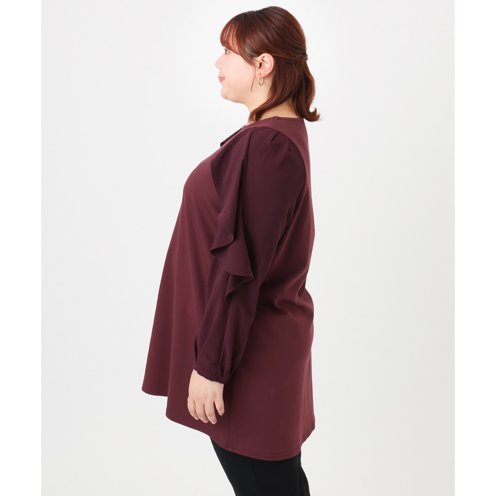 25年冬新作【大きいサイズ】ラッフルスリーブチュニック8