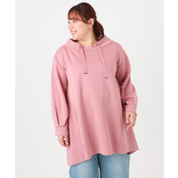 25年冬新作【大きいサイズ】ダンボールフーディー風チュニック