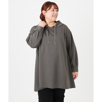 25年冬新作【大きいサイズ】ダンボールフーディー風チュニック