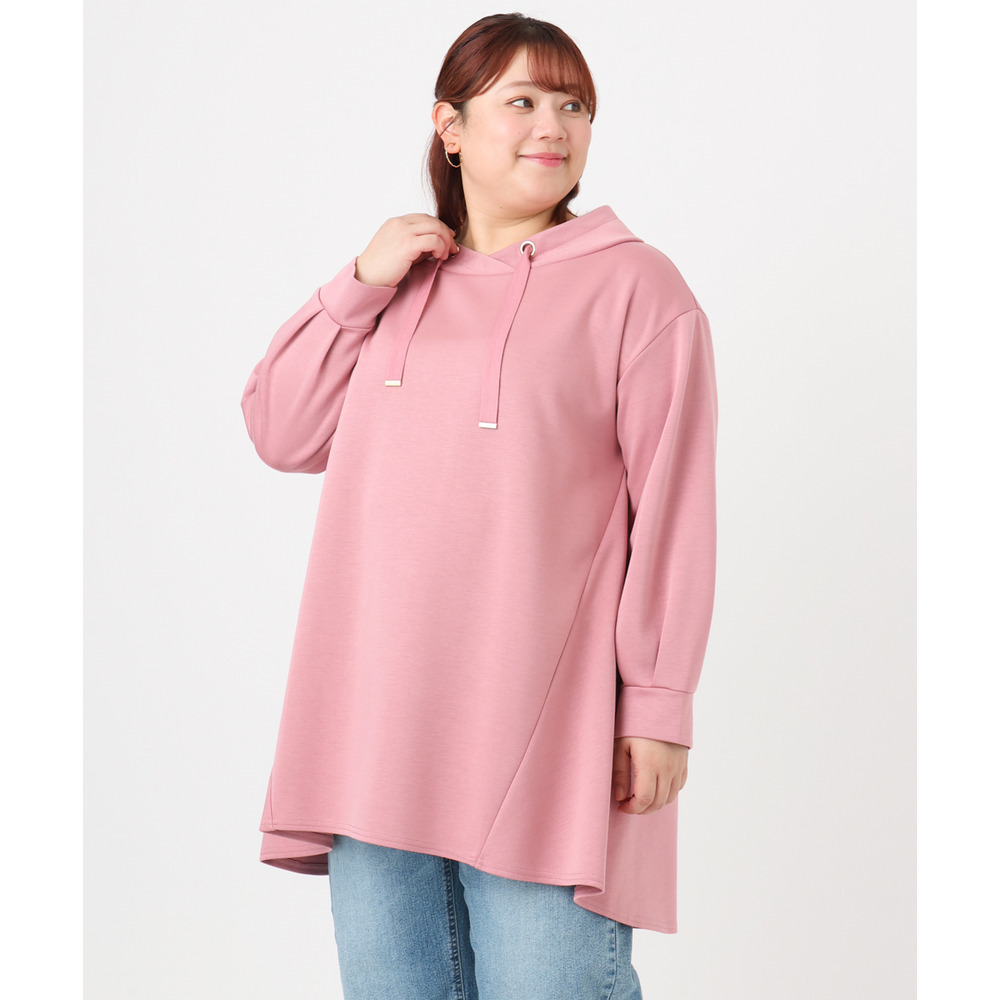 25年冬新作【大きいサイズ】ダンボールフーディー風チュニック1