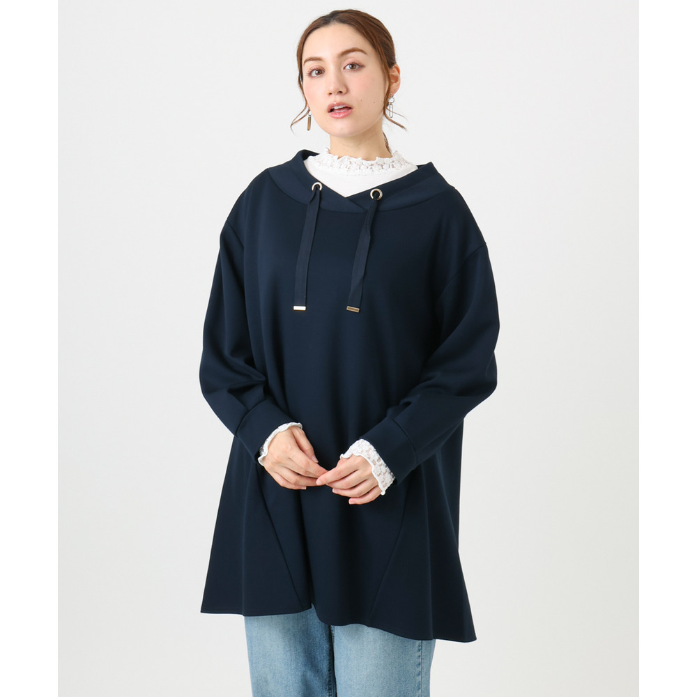 25年冬新作【大きいサイズ】ダンボールフーディー風チュニック12