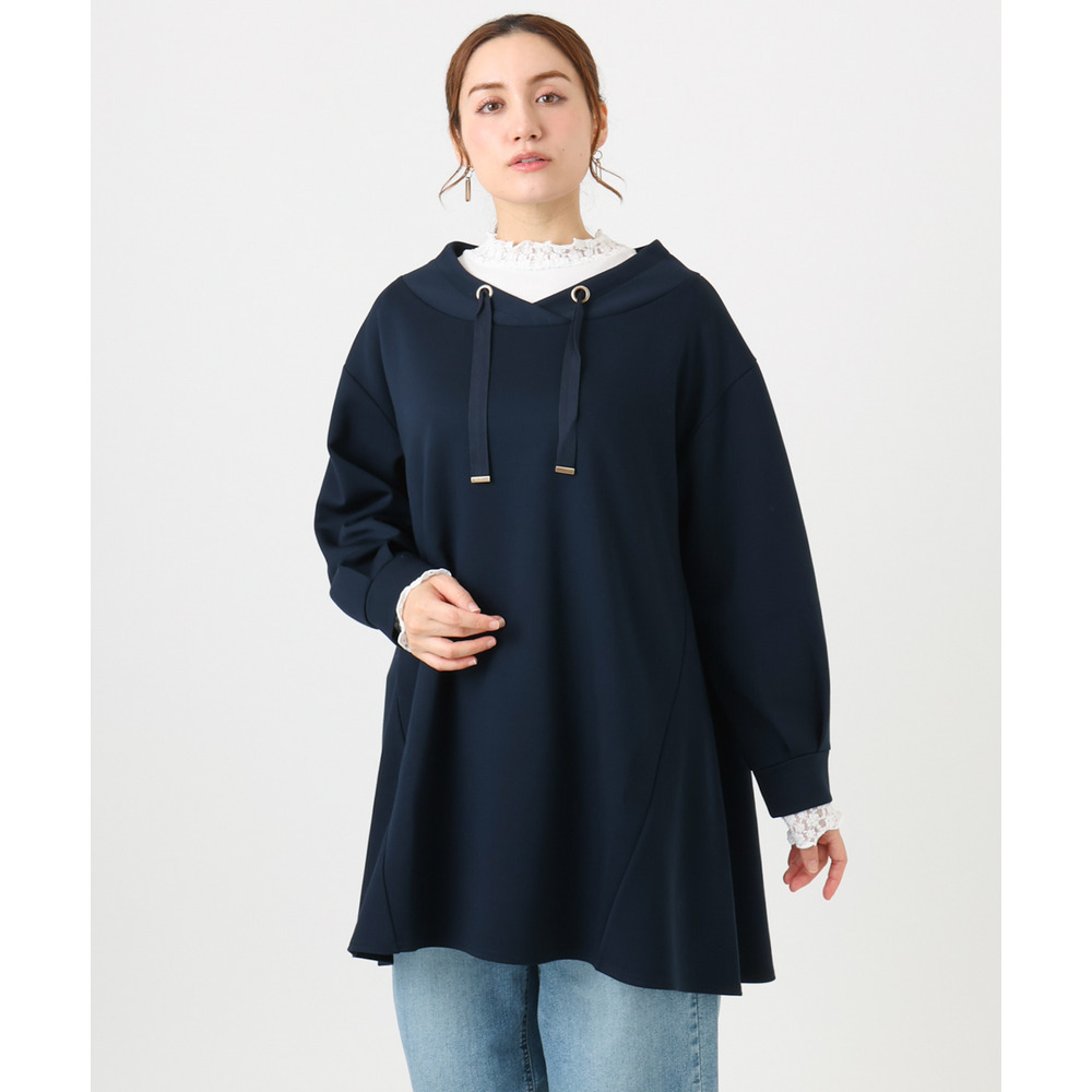 25年冬新作【大きいサイズ】ダンボールフーディー風チュニック13