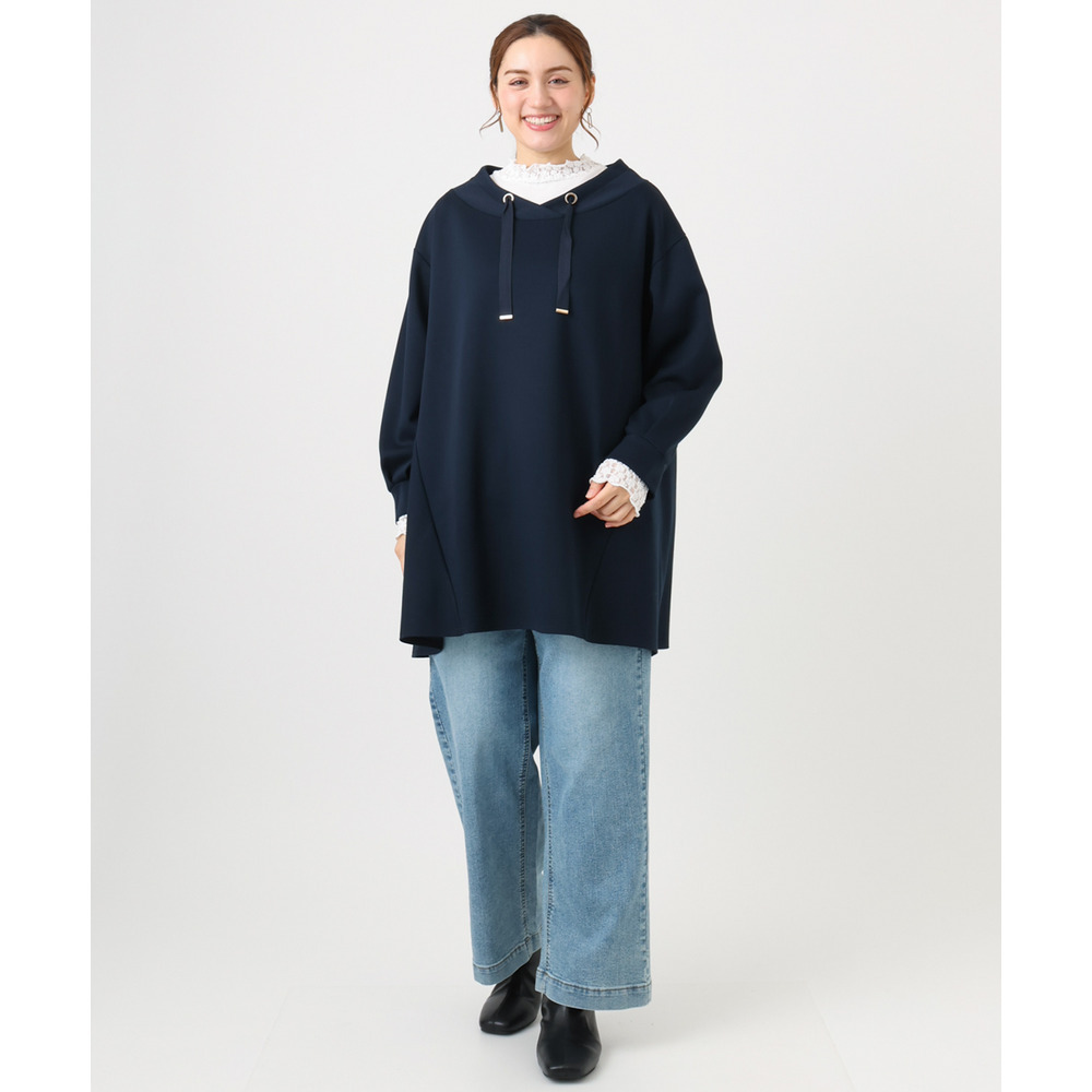 25年冬新作【大きいサイズ】ダンボールフーディー風チュニック15