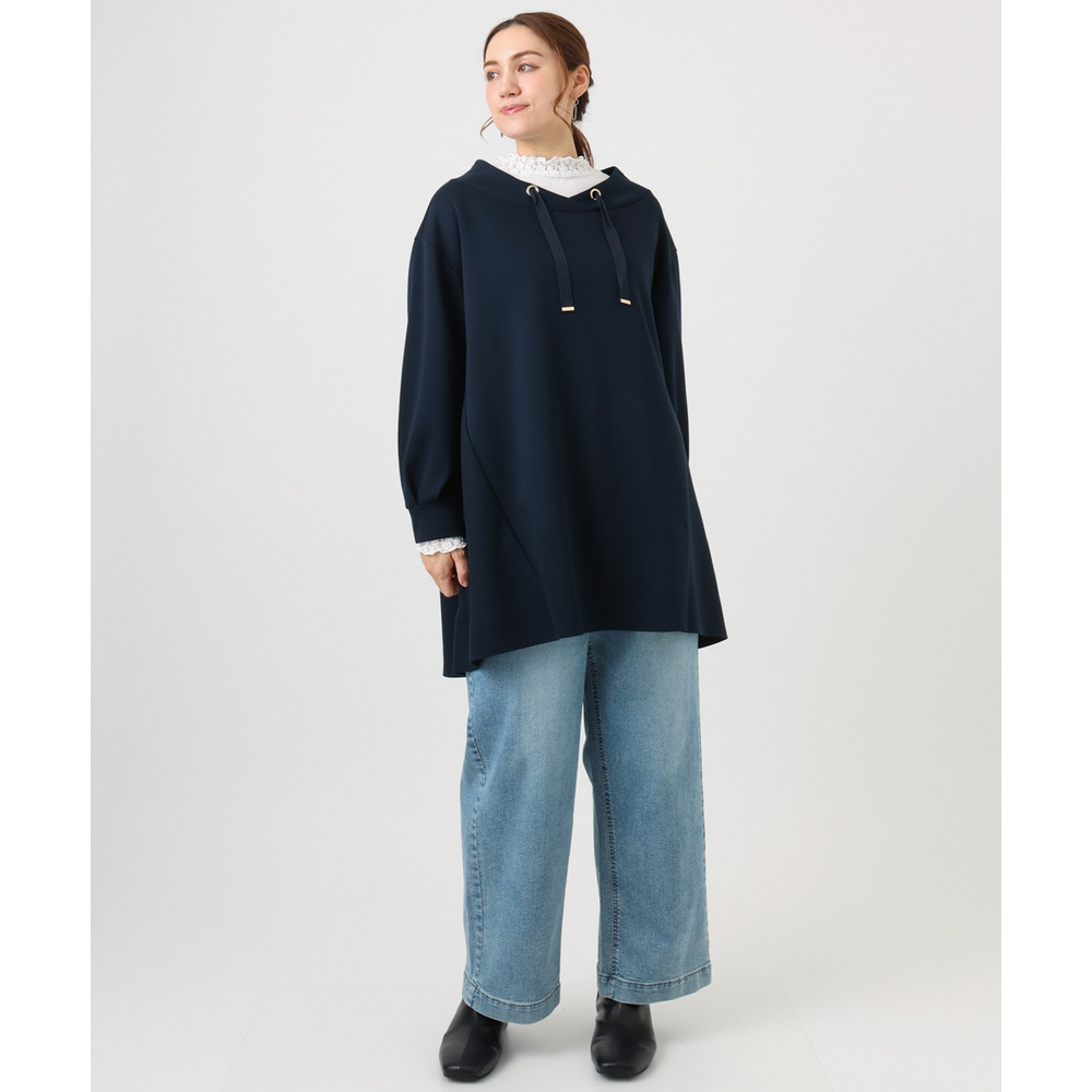 25年冬新作【大きいサイズ】ダンボールフーディー風チュニック16