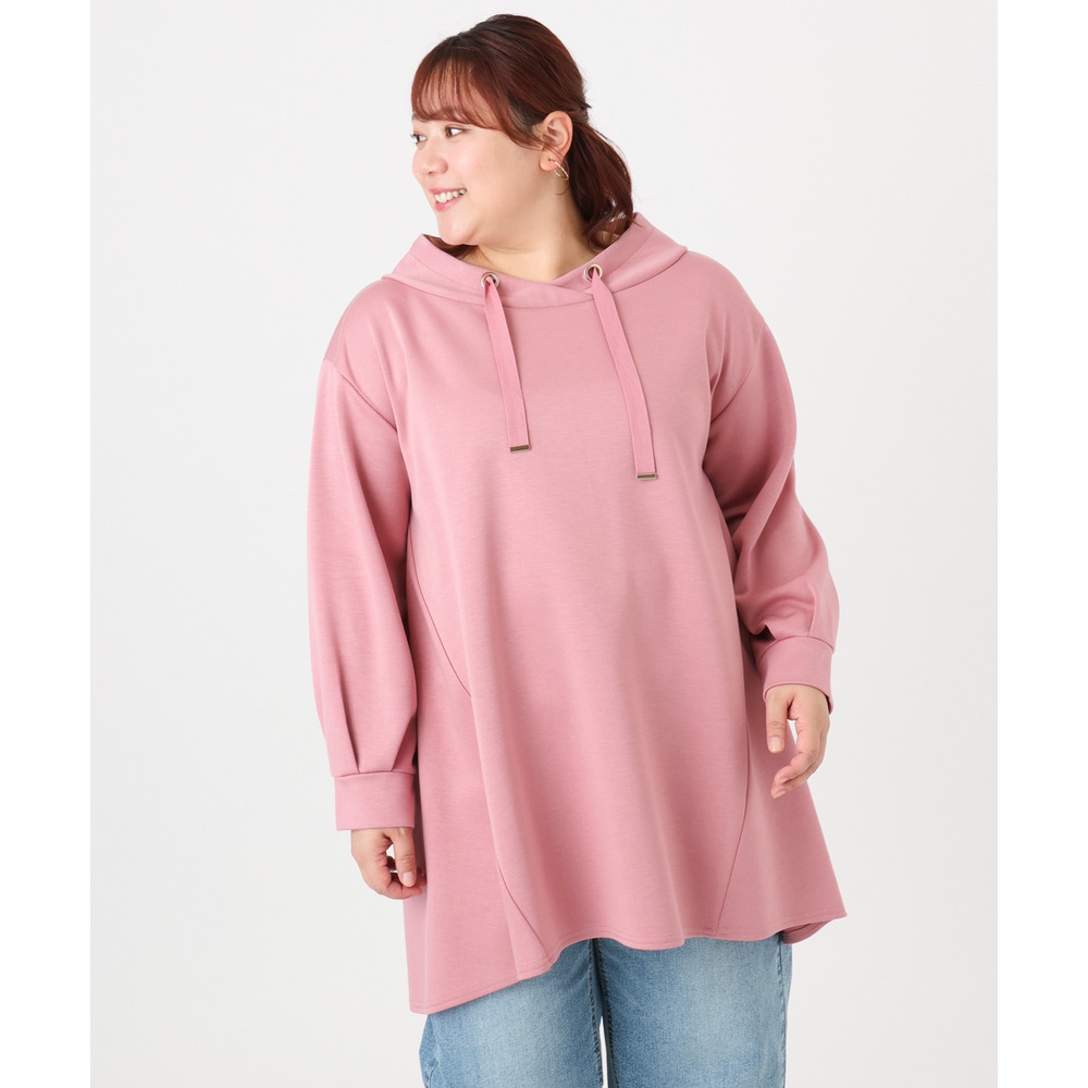 25年冬新作【大きいサイズ】ダンボールフーディー風チュニック1