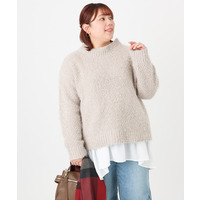 25年冬新作【大きいサイズ】バスケットモールニット