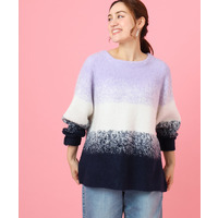 25年冬新作【大きいサイズ】グラデーションシャギーニット