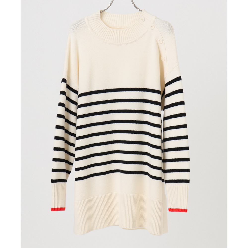 25年冬新作【大きいサイズ】パネルボーダー配色ラインニット4