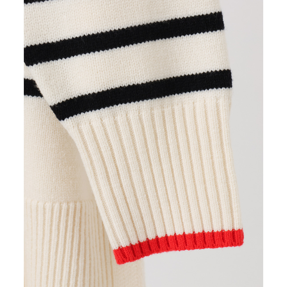 25年冬新作【大きいサイズ】パネルボーダー配色ラインニット7