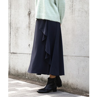 25年冬新作【大きいサイズ】ラッフルスカート