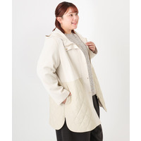 25年冬新作【大きいサイズ】キルトコンビアウター