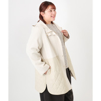 25年冬新作【大きいサイズ】キルトコンビアウター