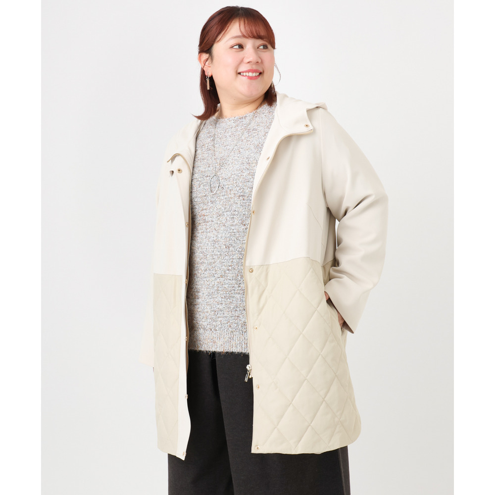 25年冬新作【大きいサイズ】キルトコンビアウター1