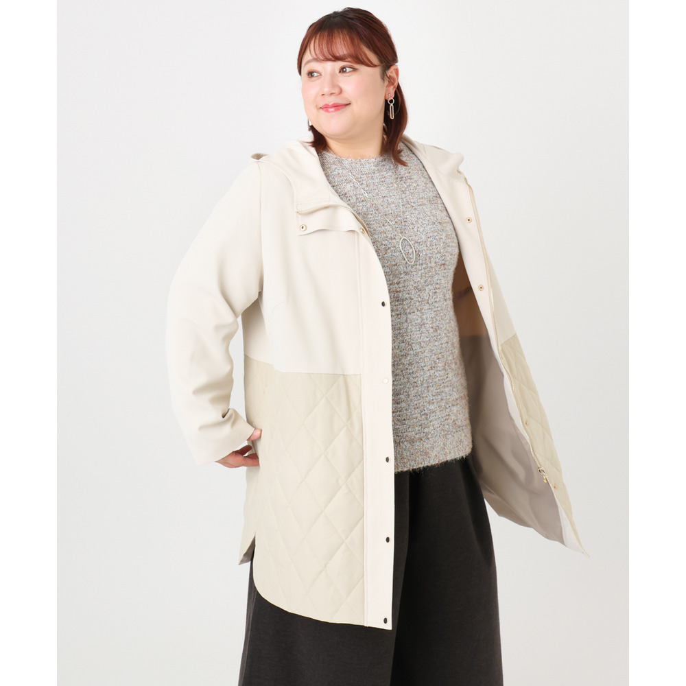 25年冬新作【大きいサイズ】キルトコンビアウター2