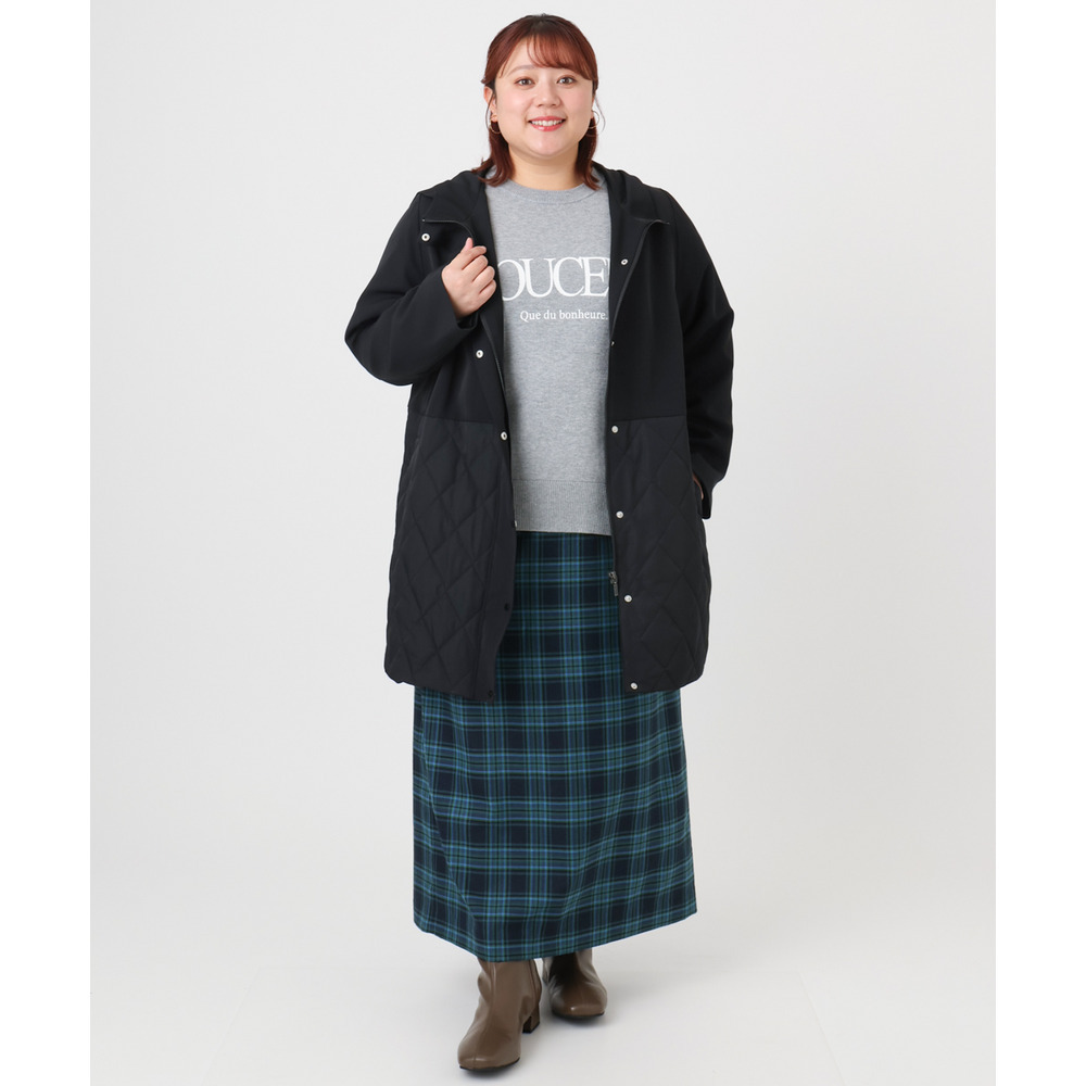 25年冬新作【大きいサイズ】キルトコンビアウター21