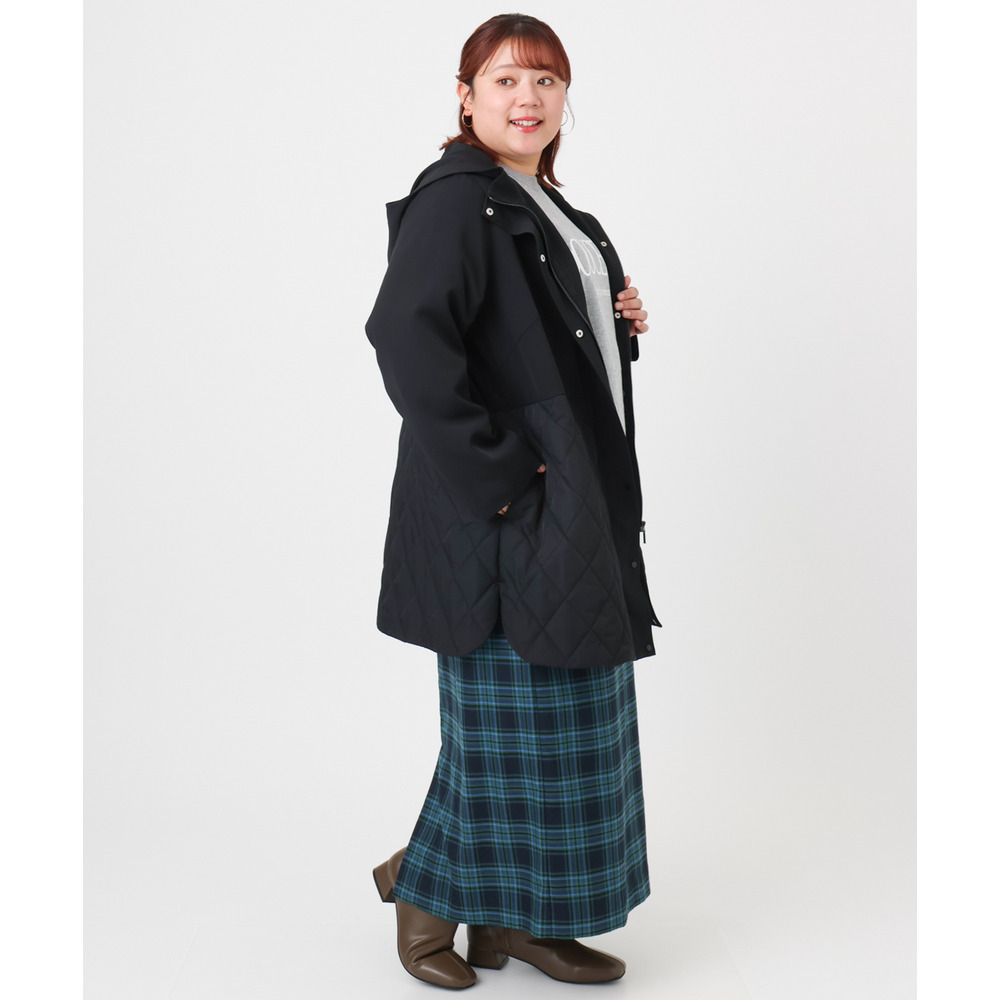 25年冬新作【大きいサイズ】キルトコンビアウター23
