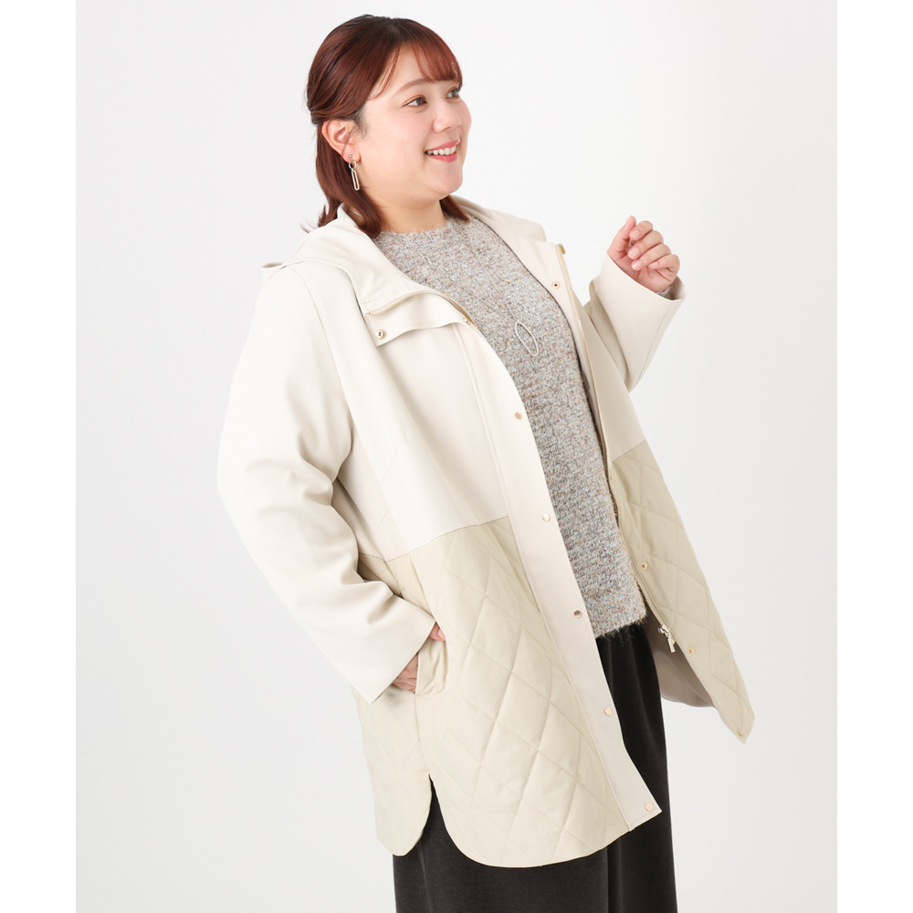 25年冬新作【大きいサイズ】キルトコンビアウター3