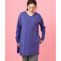 25年冬新作【大きいサイズ】Vネックニットチュニック