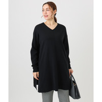 25年冬新作【大きいサイズ】Vネックニットチュニック