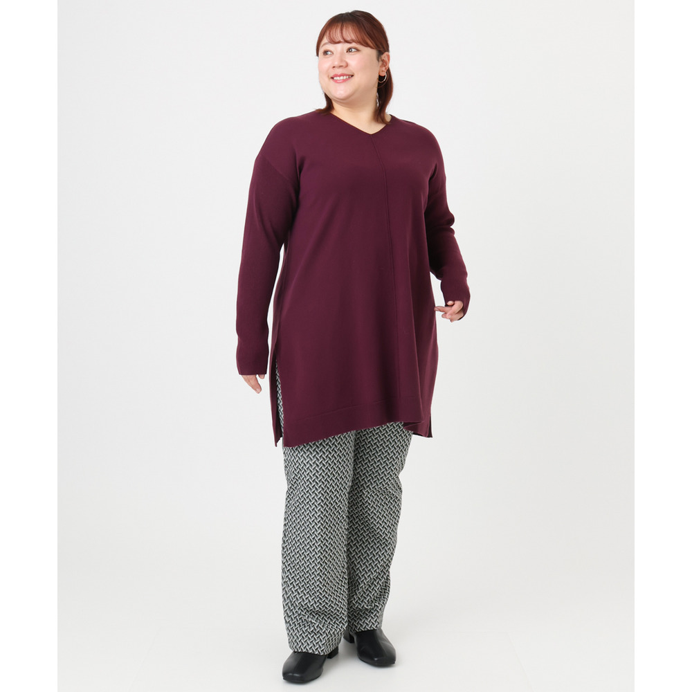 25年冬新作【大きいサイズ】Vネックニットチュニック13