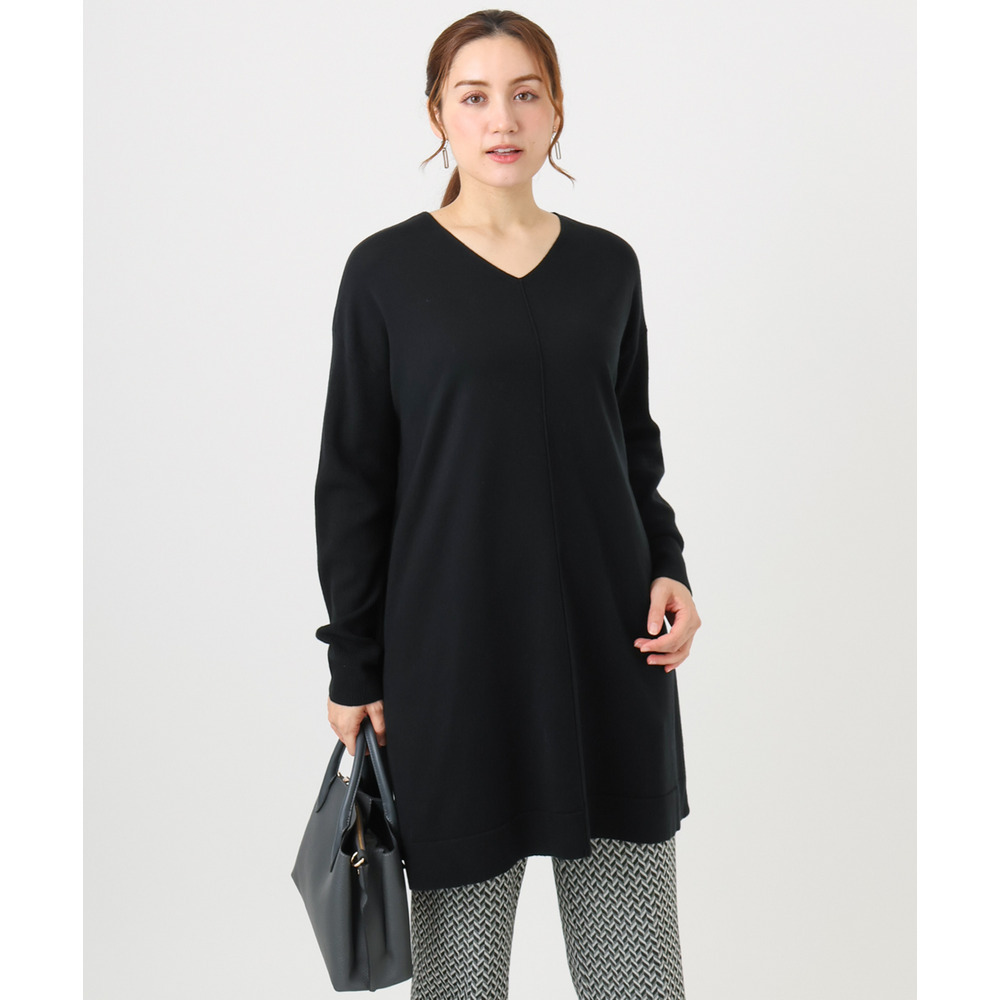 25年冬新作【大きいサイズ】Vネックニットチュニック15