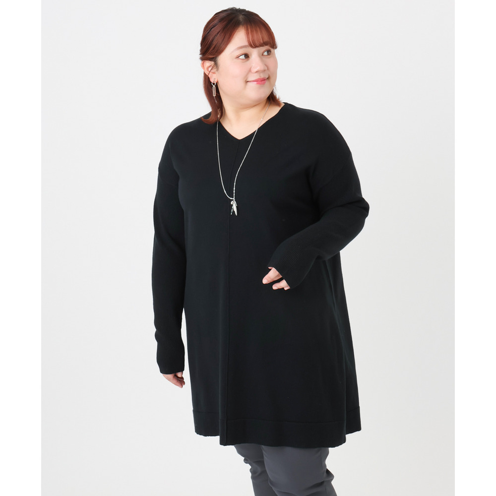 25年冬新作【大きいサイズ】Vネックニットチュニック18