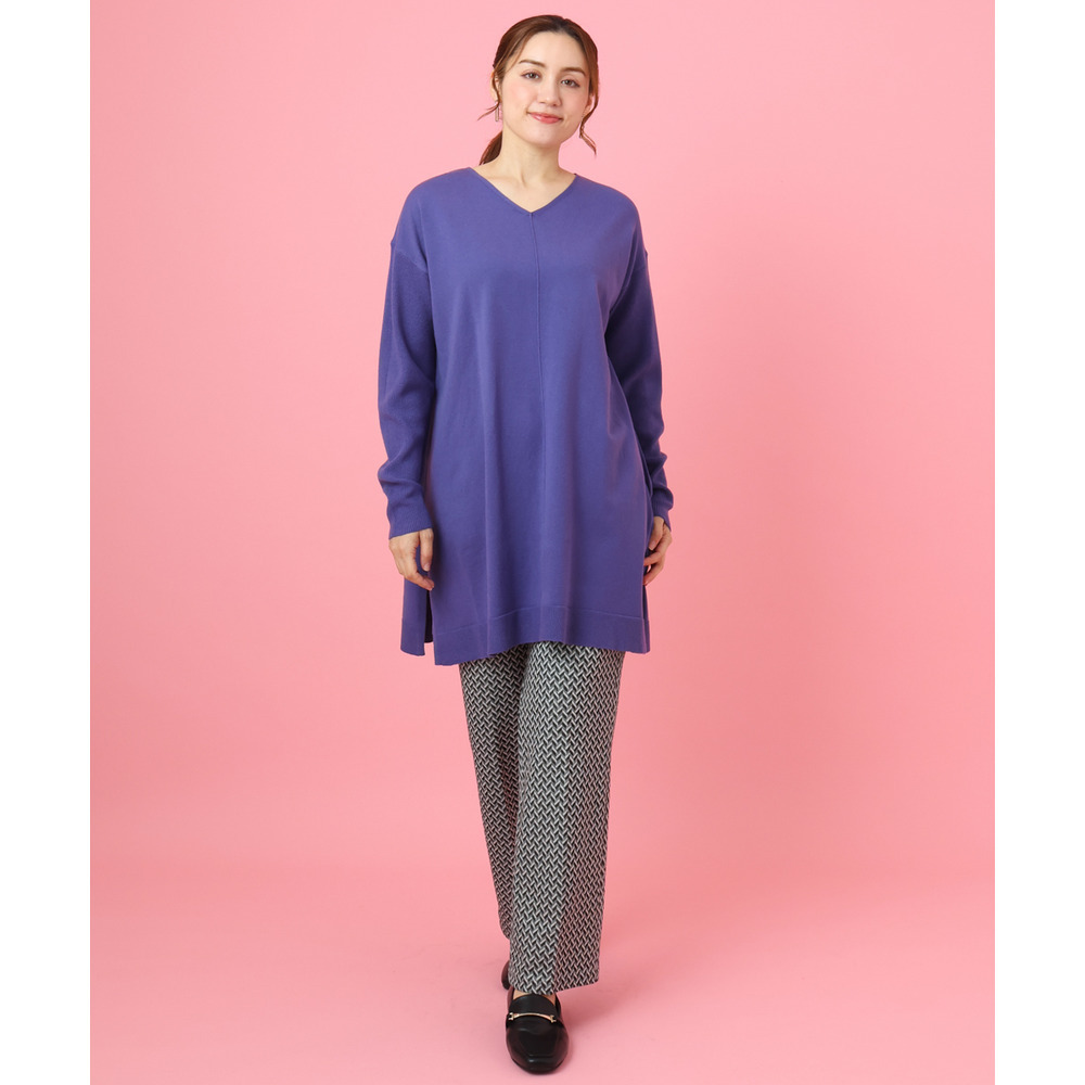 25年冬新作【大きいサイズ】Vネックニットチュニック2