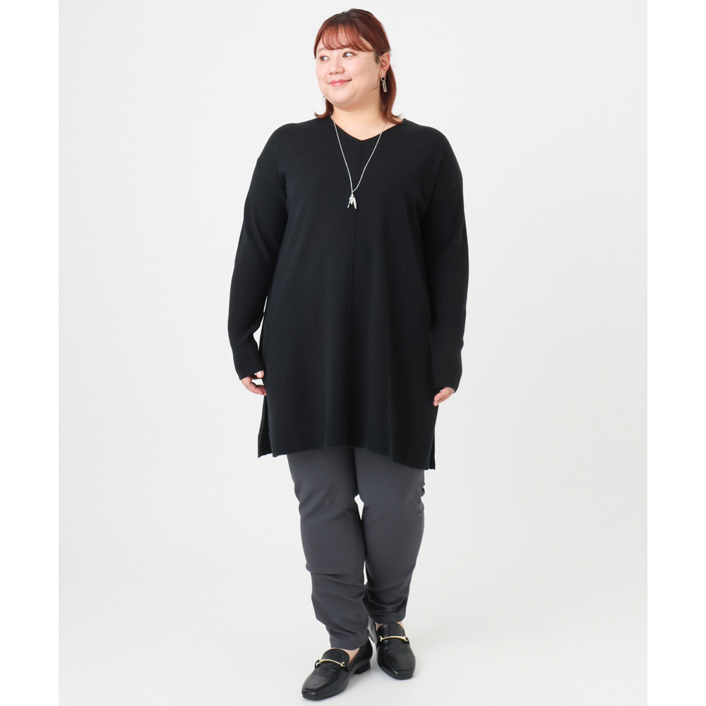 25年冬新作【大きいサイズ】Vネックニットチュニック21