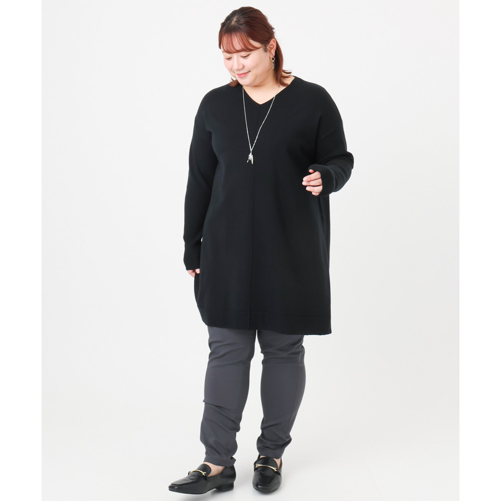 25年冬新作【大きいサイズ】Vネックニットチュニック22