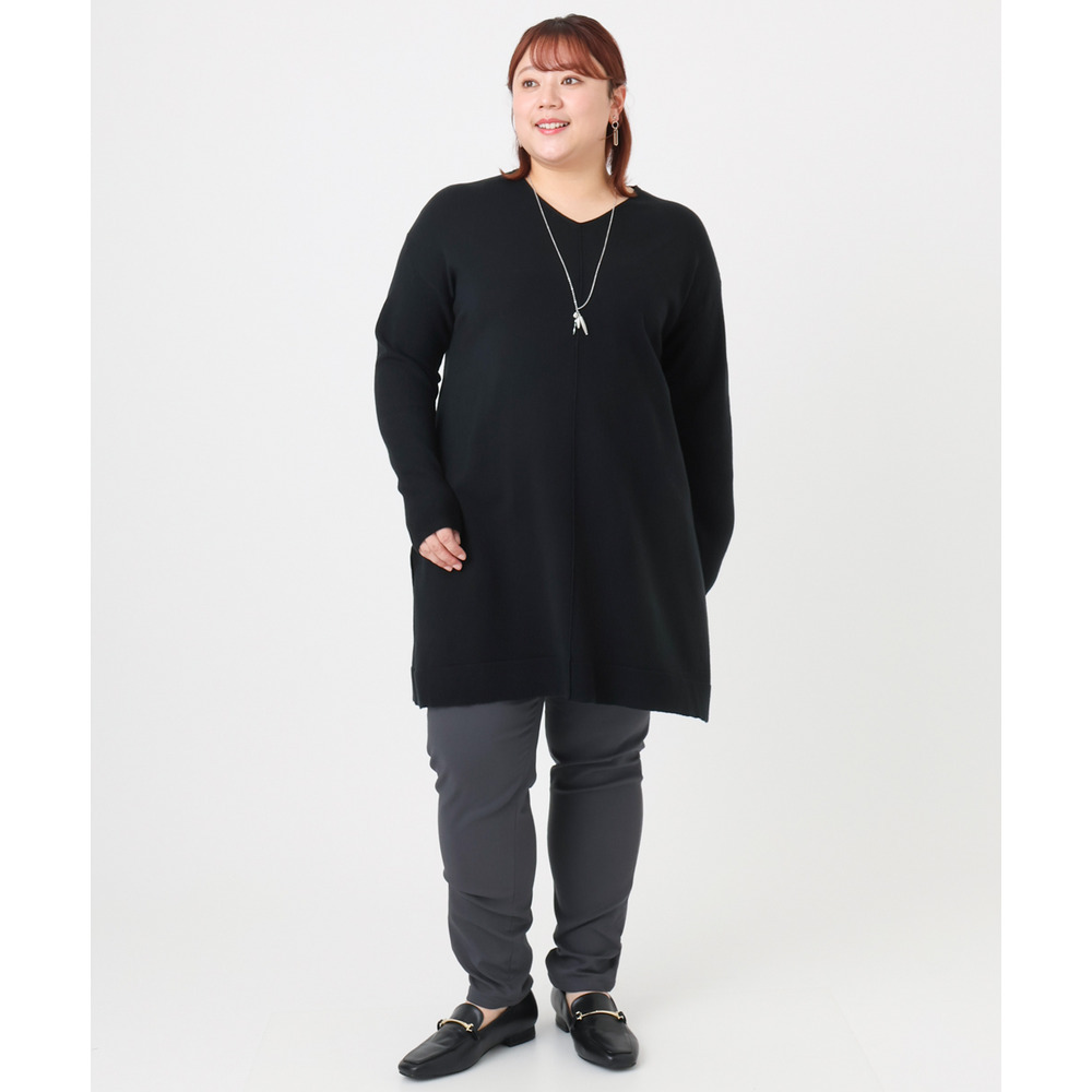 25年冬新作【大きいサイズ】Vネックニットチュニック23