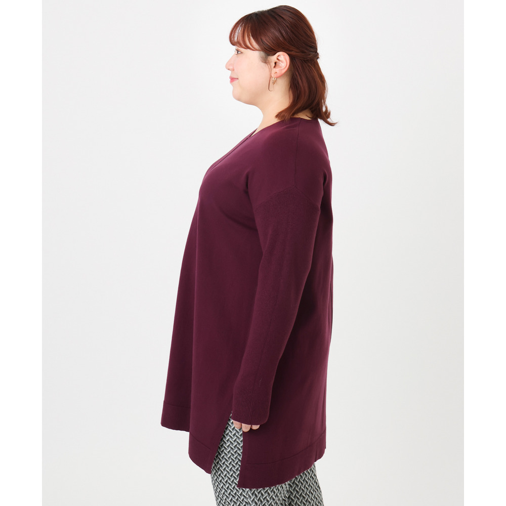 25年冬新作【大きいサイズ】Vネックニットチュニック4