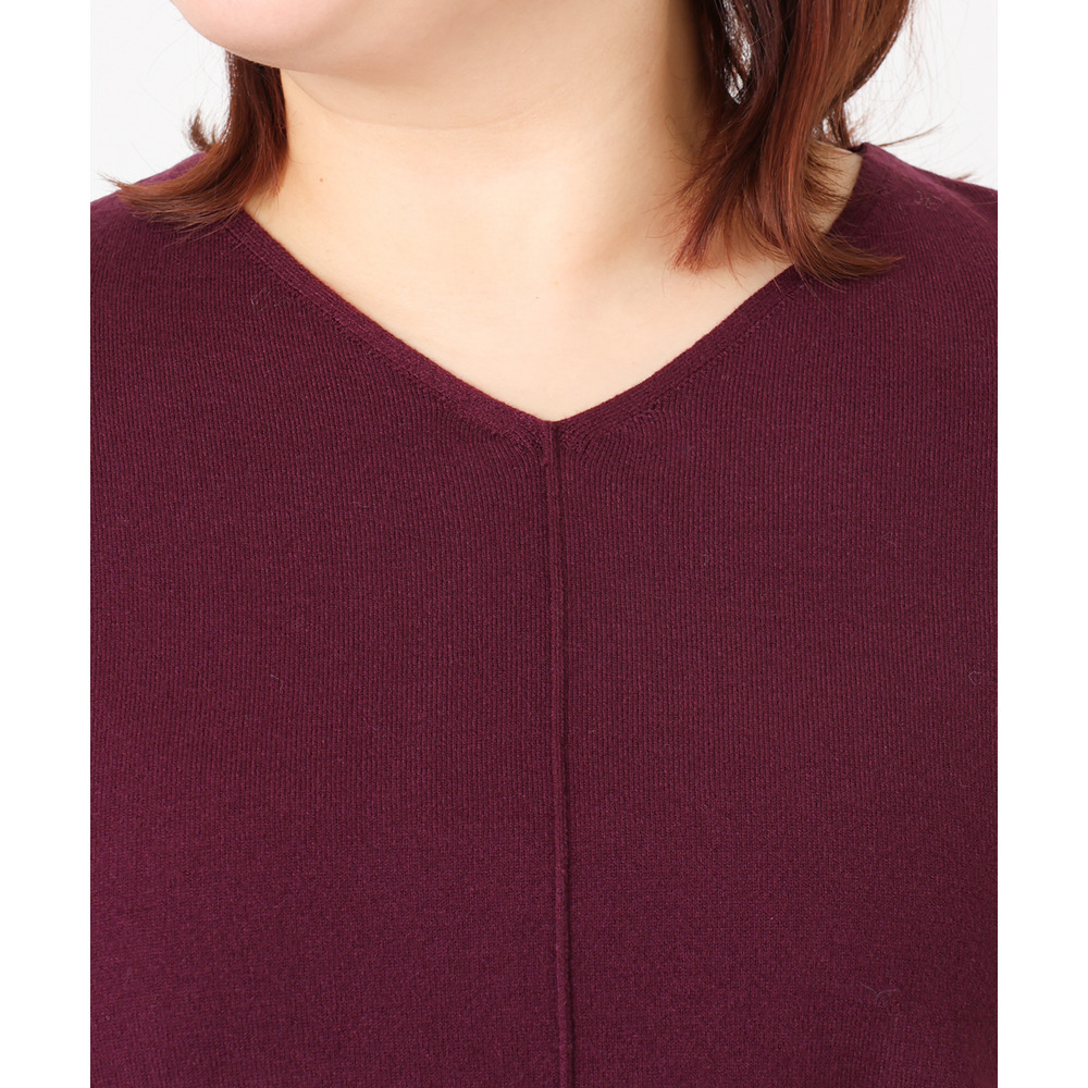 25年冬新作【大きいサイズ】Vネックニットチュニック7