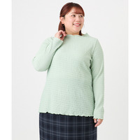 25年冬新作【大きいサイズ】シャーリングメロートップス