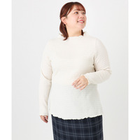 25年冬新作【大きいサイズ】シャーリングメロートップス