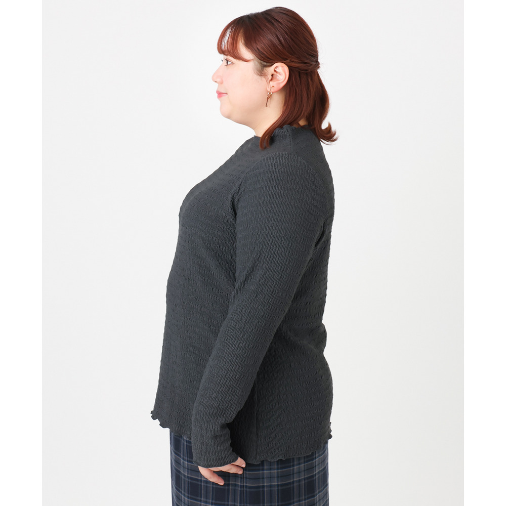 25年冬新作【大きいサイズ】シャーリングメロートップス10