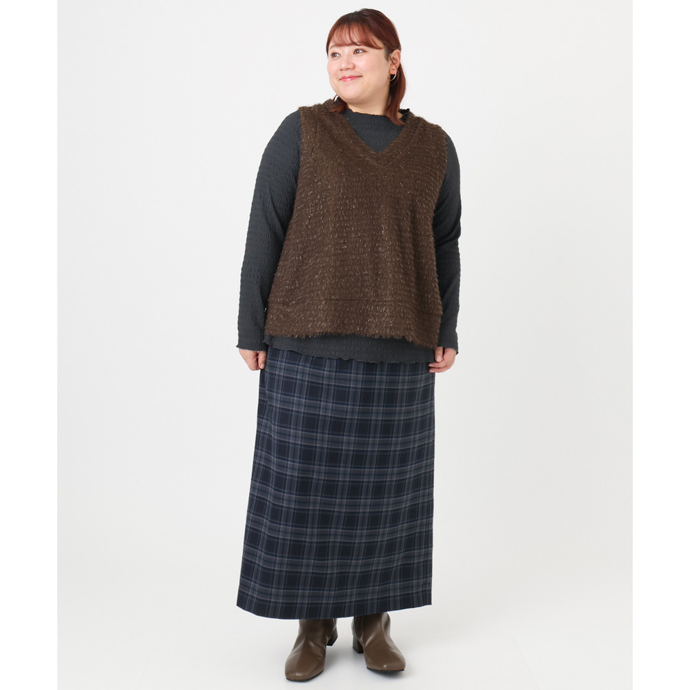 25年冬新作【大きいサイズ】シャーリングメロートップス19