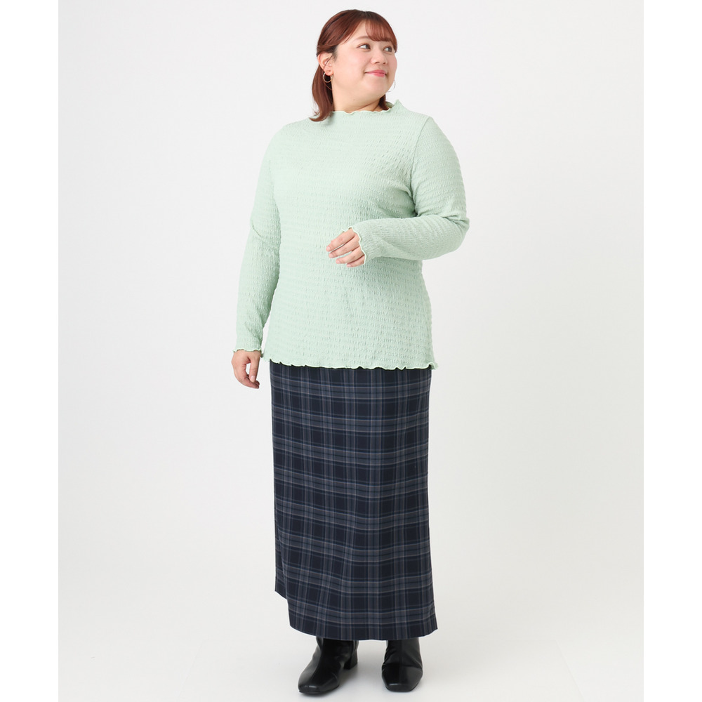 25年冬新作【大きいサイズ】シャーリングメロートップス3