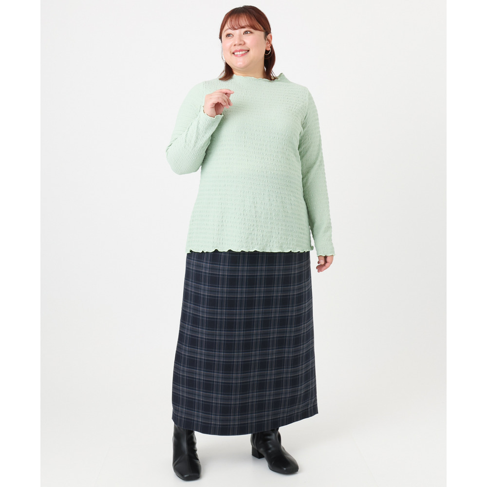 25年冬新作【大きいサイズ】シャーリングメロートップス4