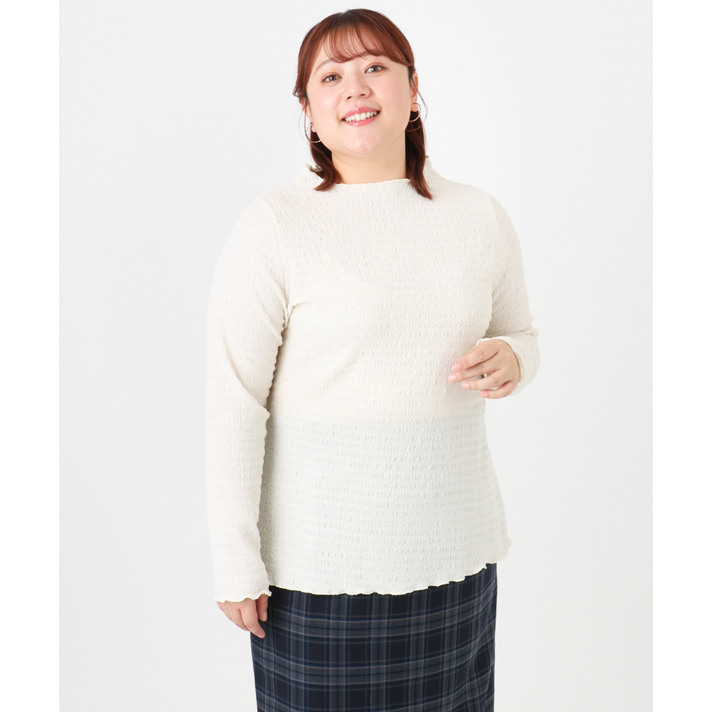 25年冬新作【大きいサイズ】シャーリングメロートップス6