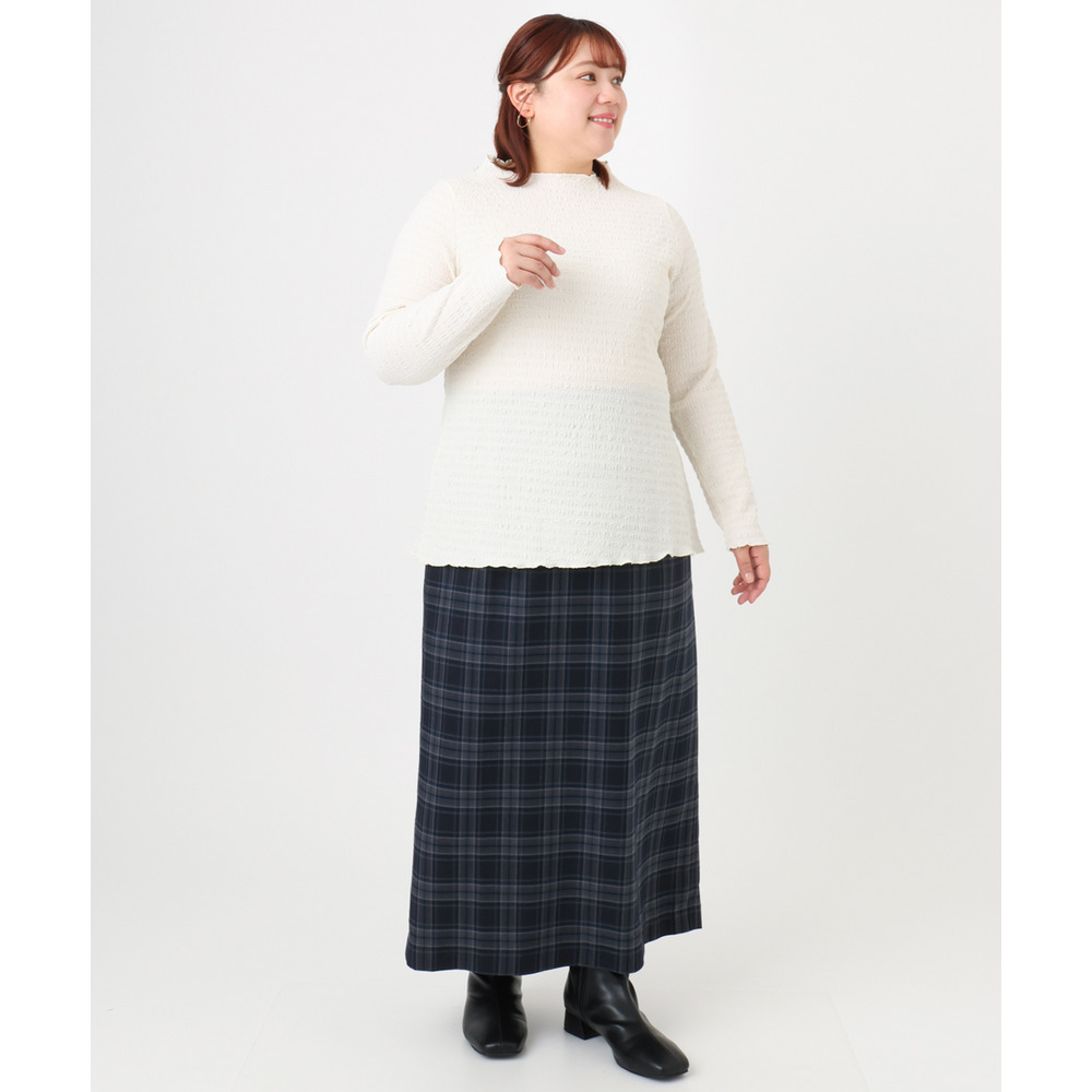 25年冬新作【大きいサイズ】シャーリングメロートップス7