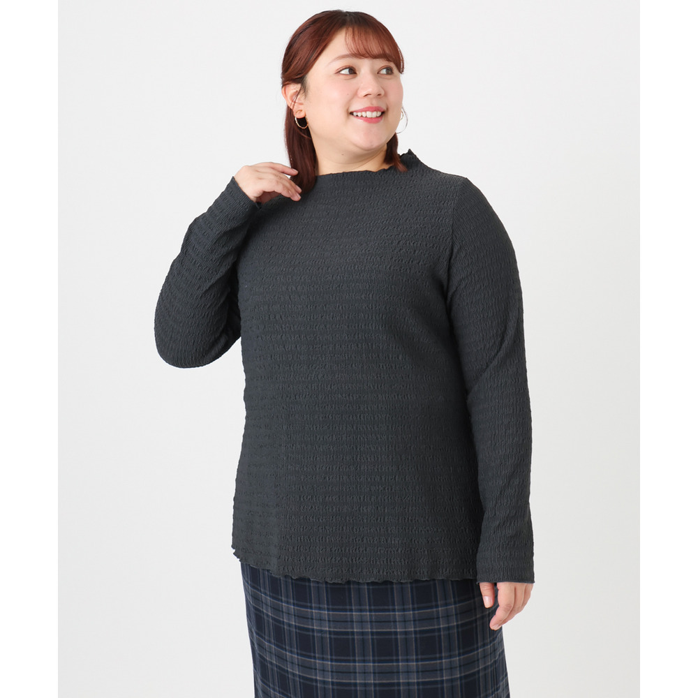 25年冬新作【大きいサイズ】シャーリングメロートップス9