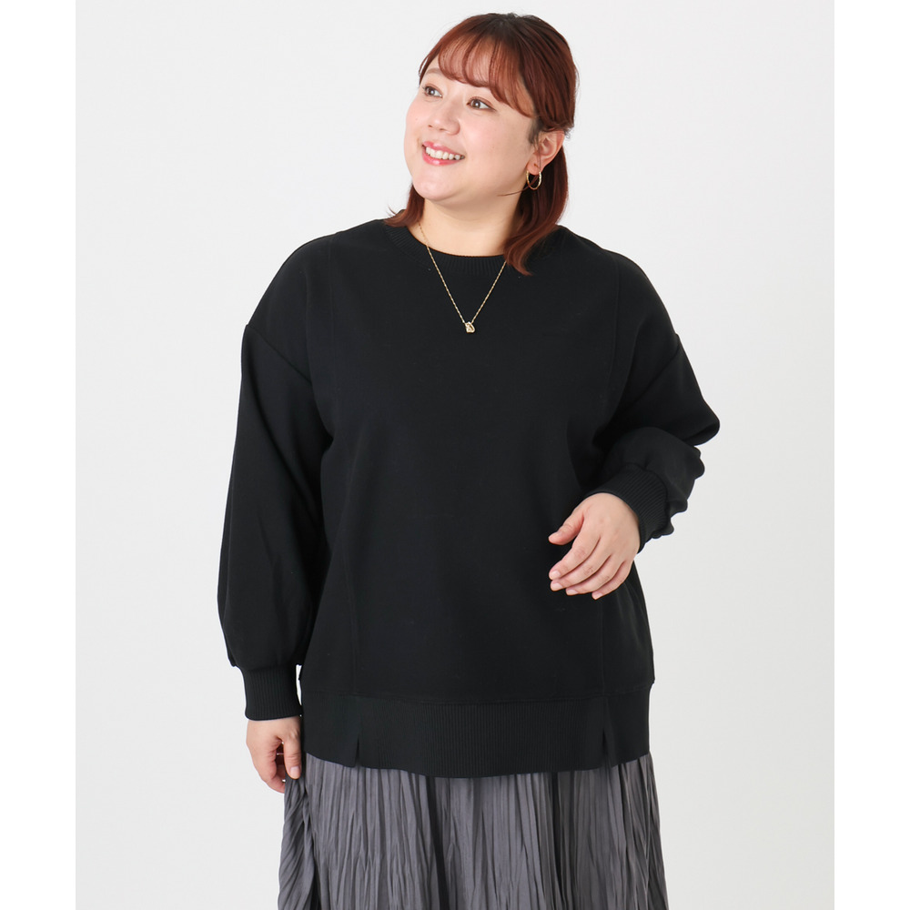 25年冬新作【大きいサイズ】起毛スウェットライクトップス