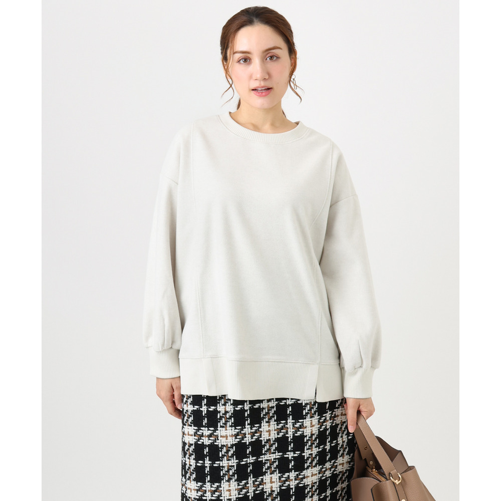 25年冬新作【大きいサイズ】起毛スウェットライクトップス1