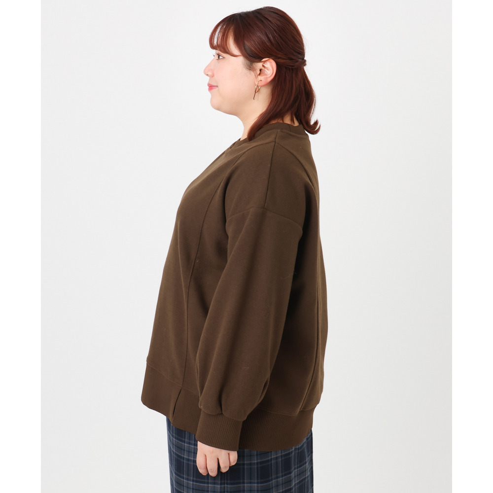 25年冬新作【大きいサイズ】起毛スウェットライクトップス8