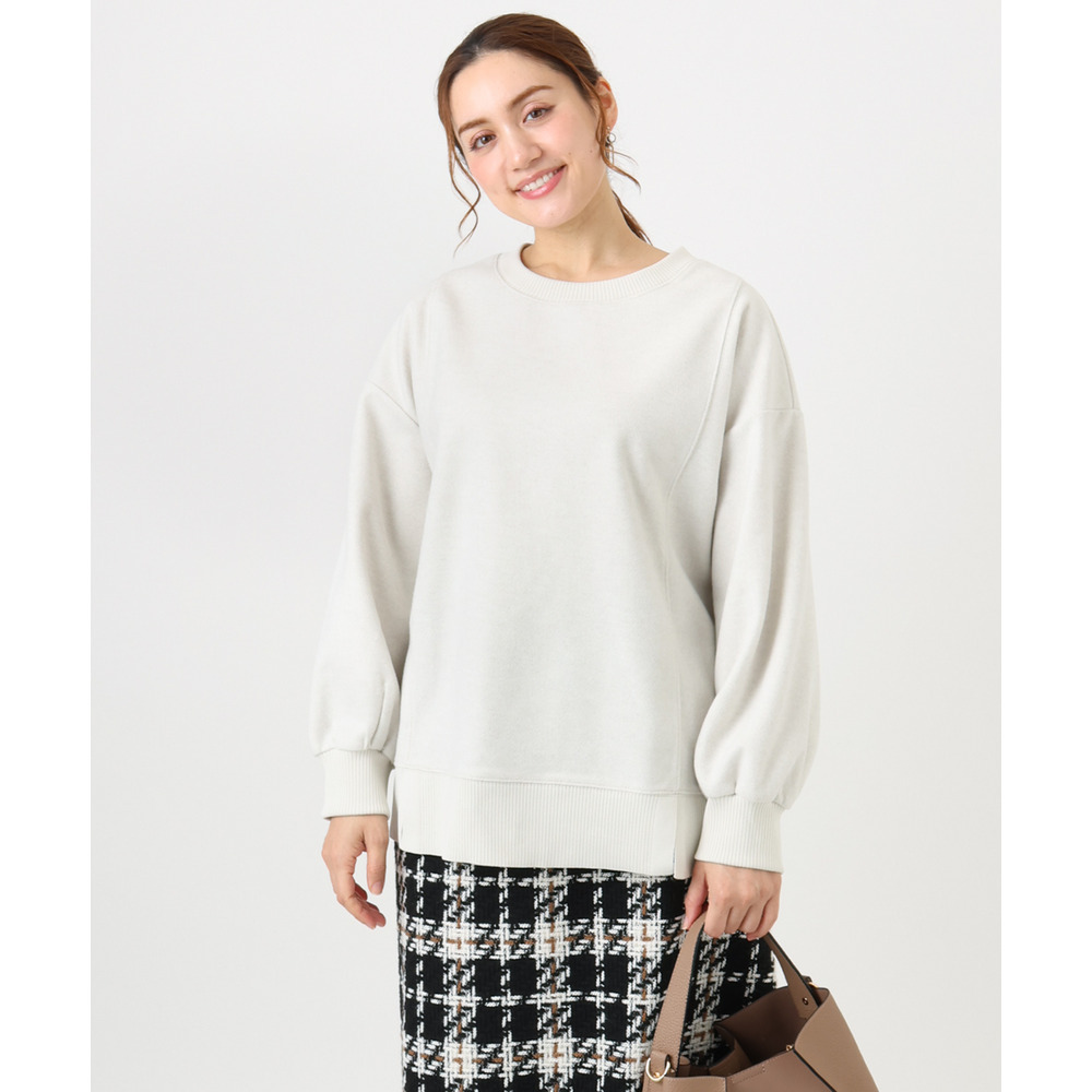 25年冬新作【大きいサイズ】起毛スウェットライクトップス1