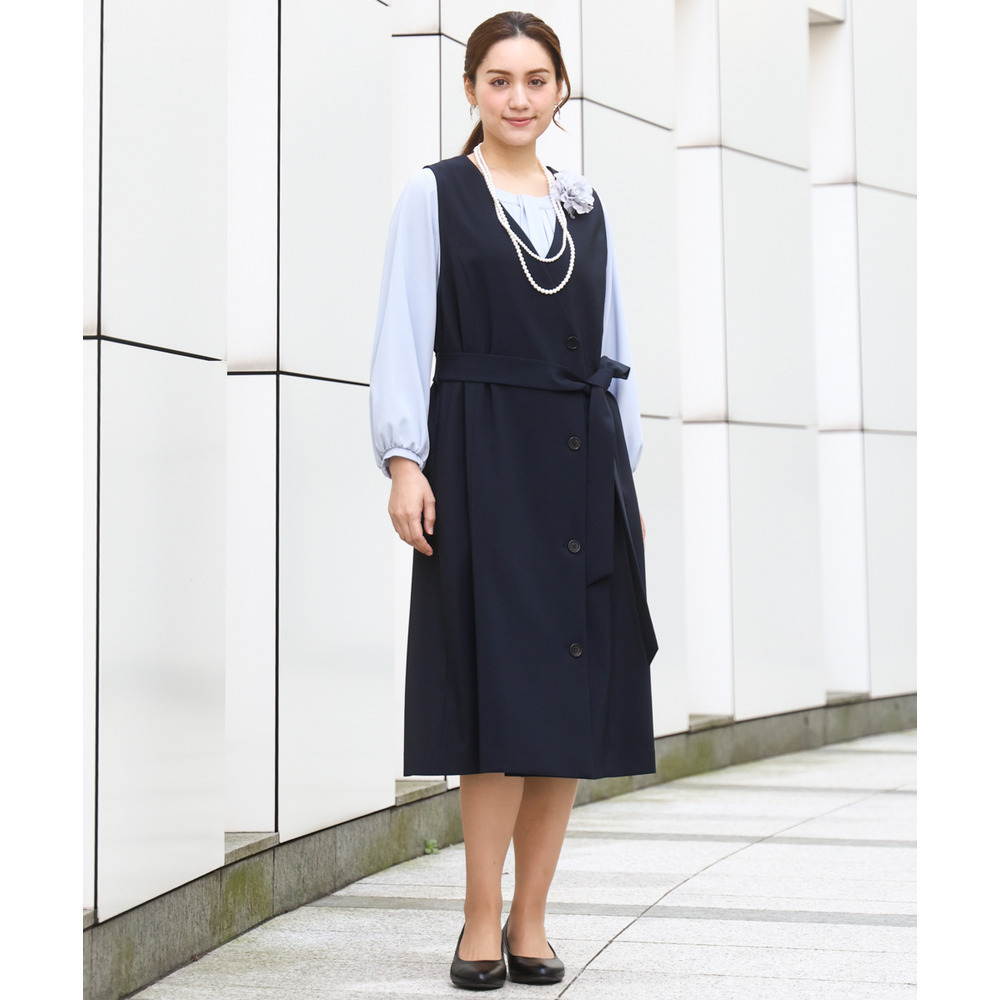 25年冬新作【大きいサイズ】Wクロス2WAYワンピース