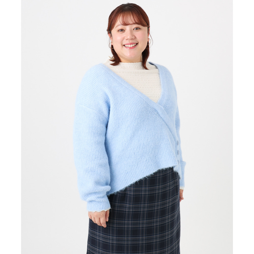 25年冬新作【大きいサイズ/a.v.v×eur3】カシュクール風ニット1