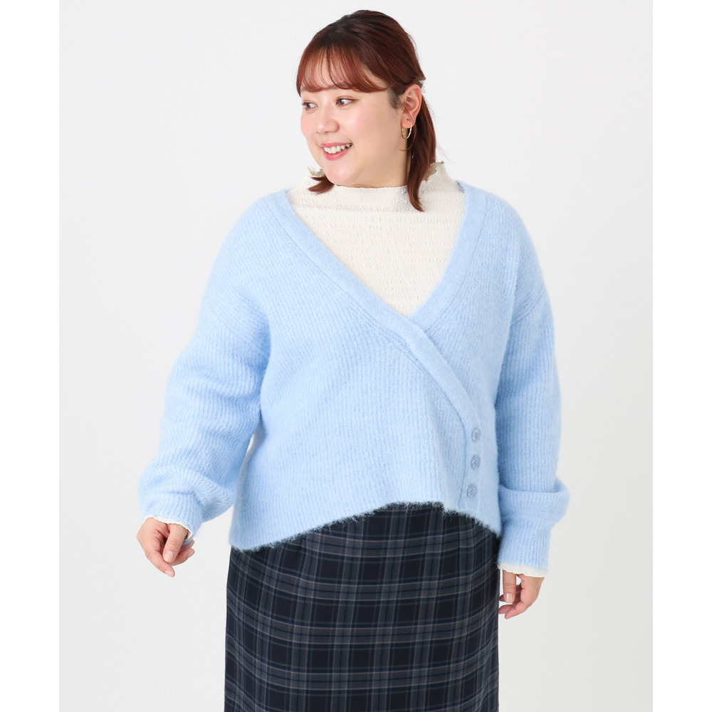 25年冬新作【大きいサイズ/a.v.v×eur3】カシュクール風ニット1