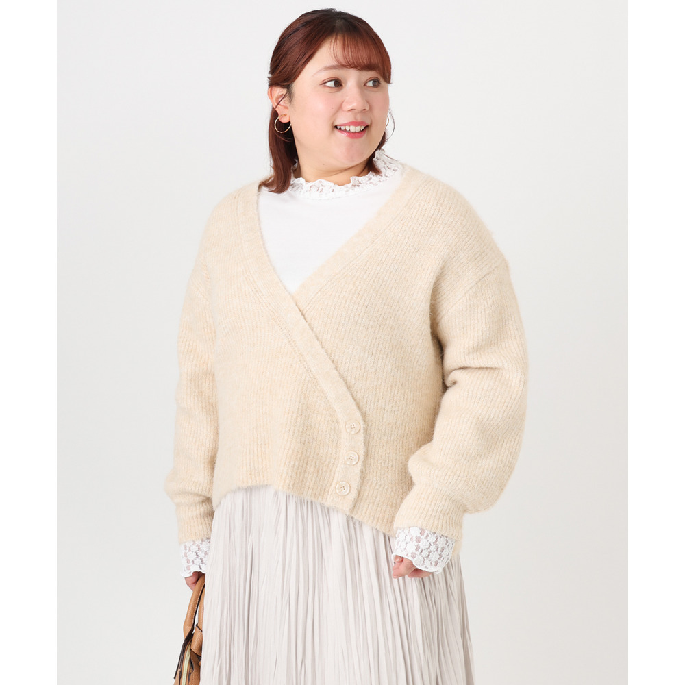 25年冬新作【大きいサイズ/a.v.v×eur3】カシュクール風ニット1