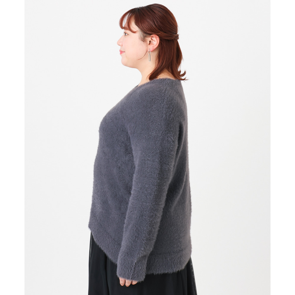 25年冬新作【大きいサイズ/a.v.v×eur3】フェザーヤーンVネックニット11